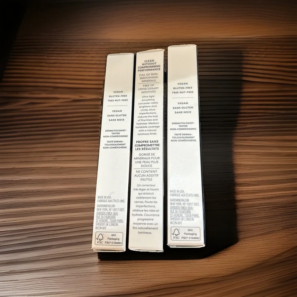 bareMinerals Original Liquid Mineral Concealer FAIR 1N New In Box‎ LOT OF THREE
